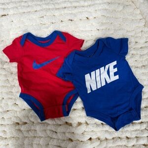 Nike Kids Red and Blue Bodysuit Duo